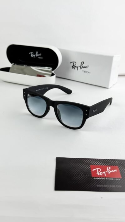 RAYBA BLACK BLUE SHADED WAYFARER PUFFER 841